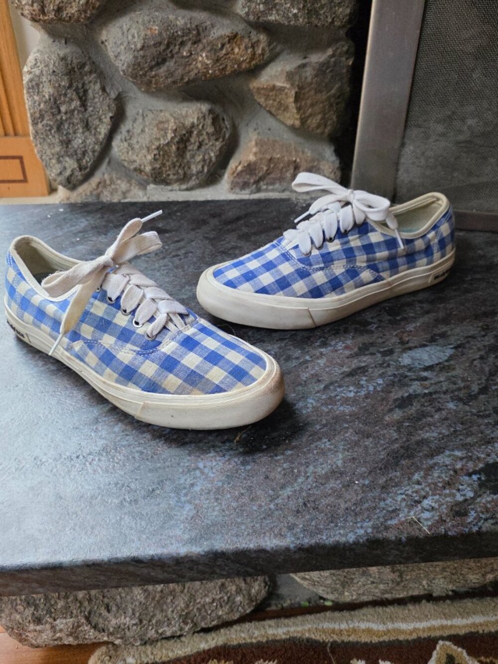 J. Crew Blue Checked Gingham SeaVees Legend Sneakers Size 9.5